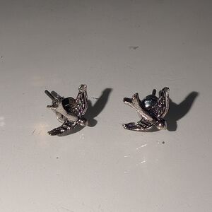 Silver Bird Stud Earrings